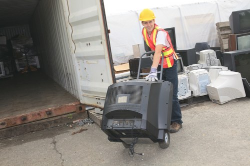 Team efficiently managing construction debris